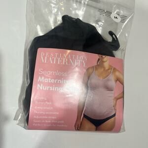 Destination Maternity Black Seamless Nursing Tank Top‎ Size Medium